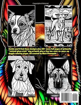 Dog designs stained