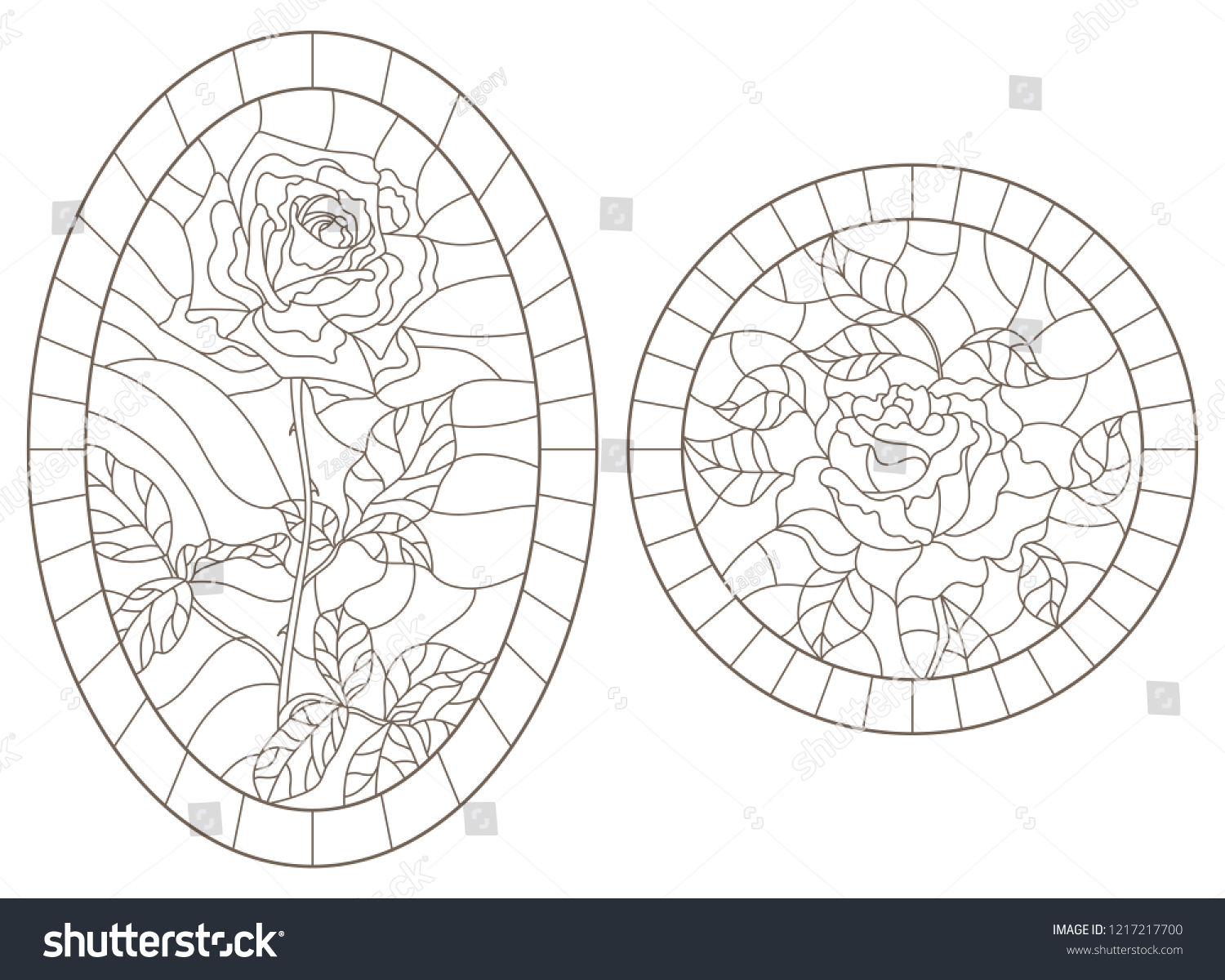 Floral stained glass stock photos