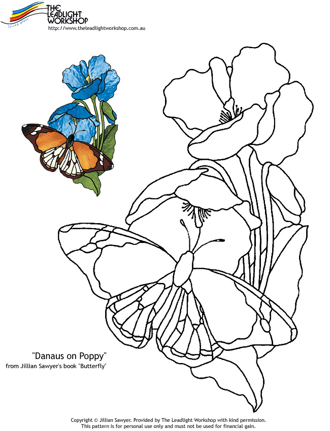Free patterns dans on poppy stained glass suncatcher by jillian sawyer â the leadlight workshop