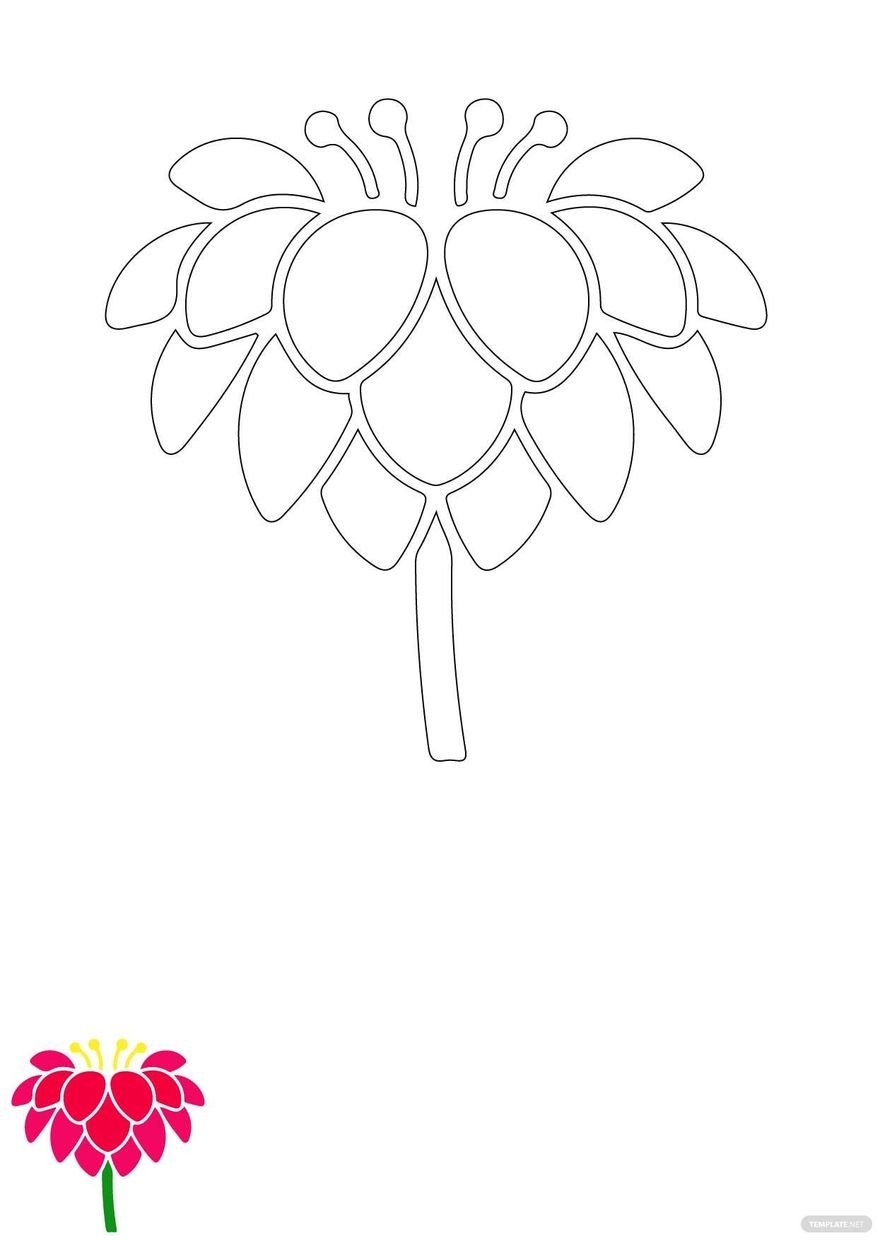 Flower coloring page in pdf