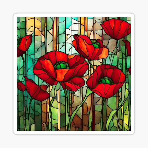 Stained glass poppy gifts merchandise for sale