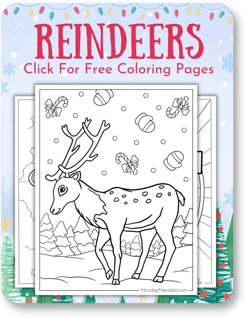 Christmas coloring pages free pdf printables