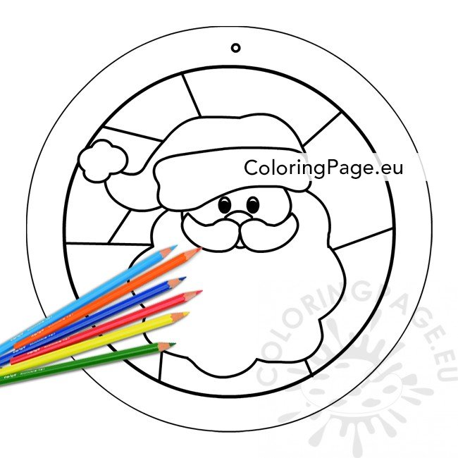 Free santa claus patterns stained glass coloring page