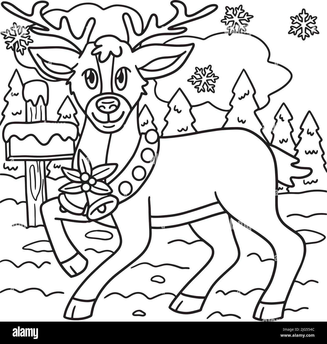 Reindeer coloring hi