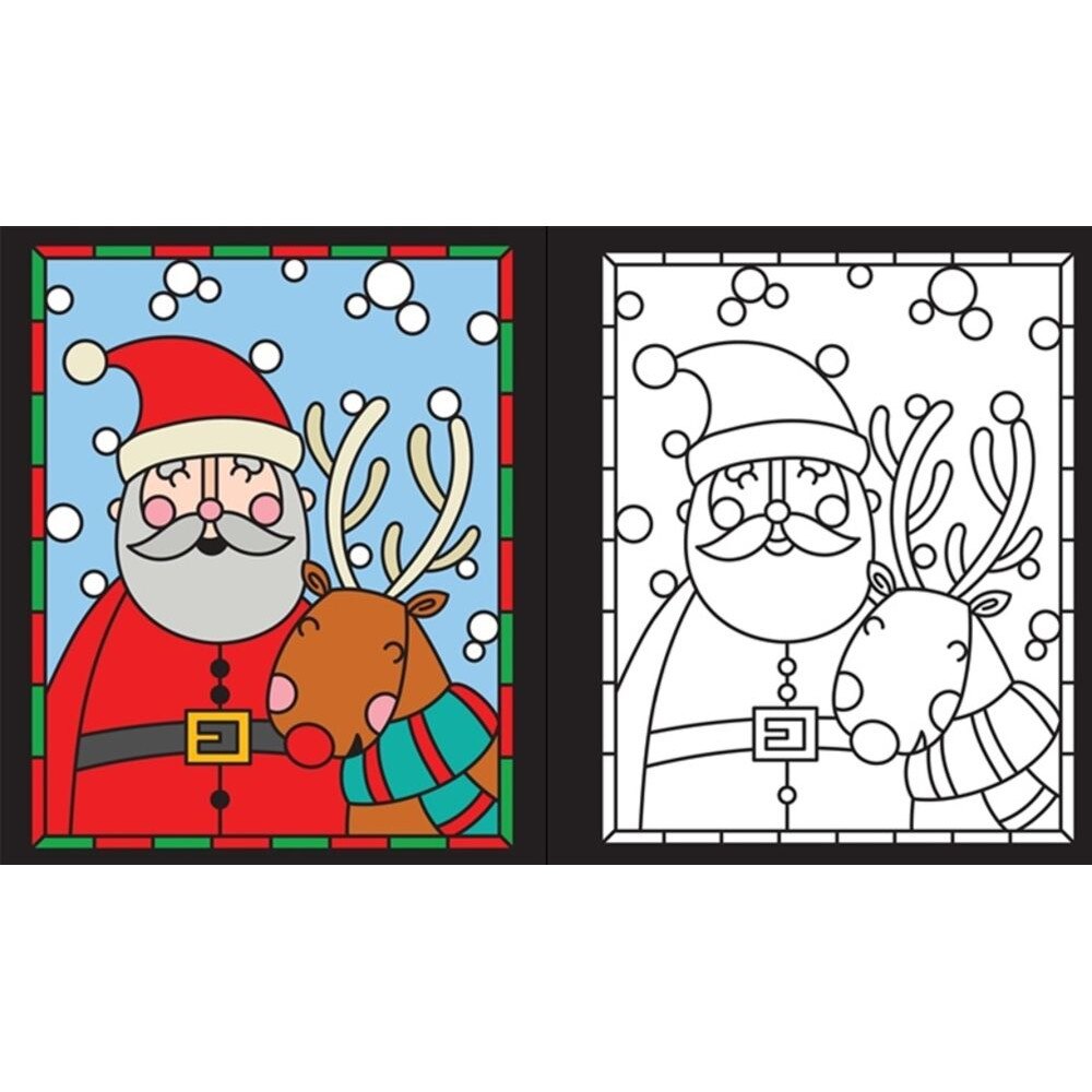 Carte de colorat christmas stained glass colouring ani usborne