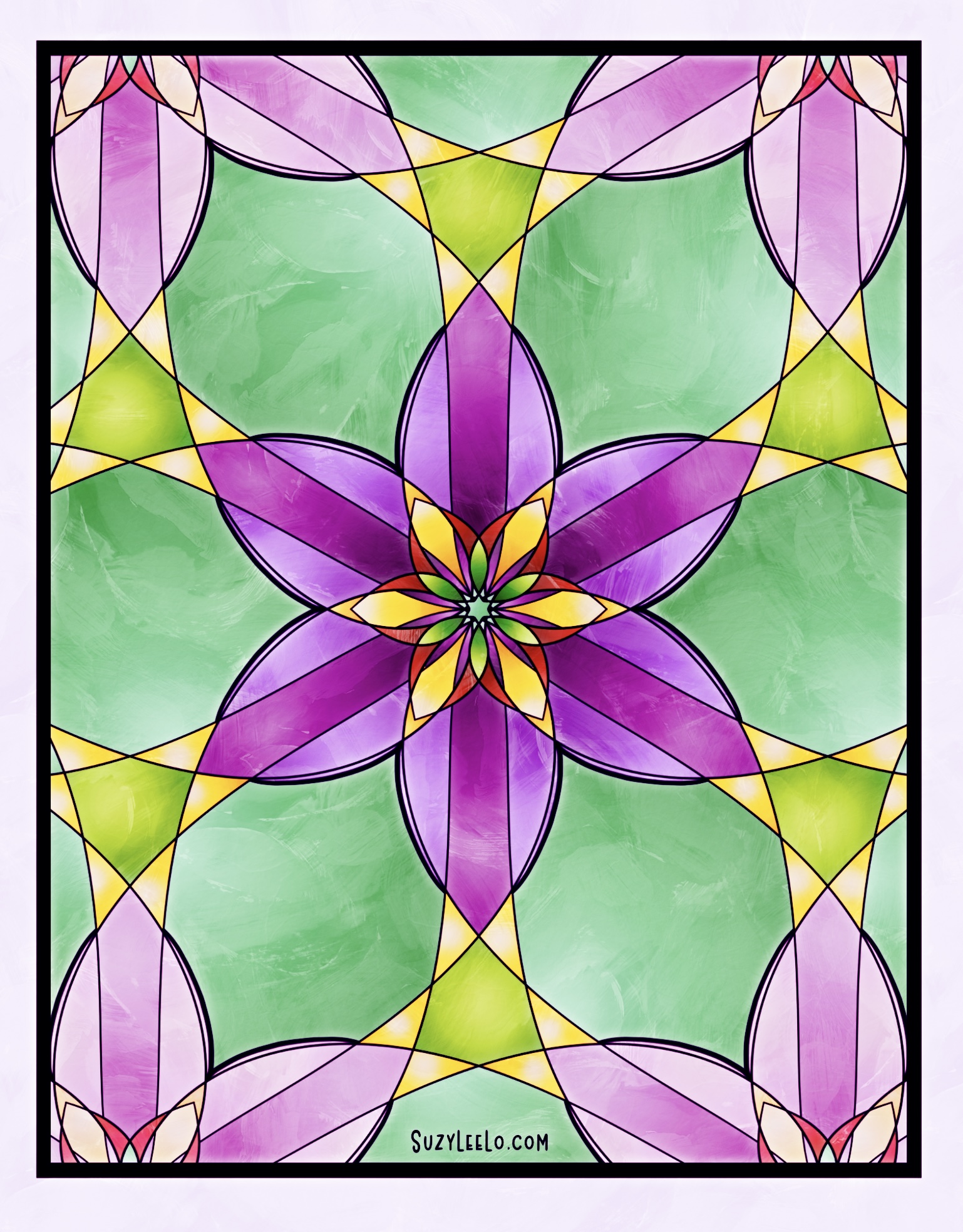 Stained glass flower suzy leelo
