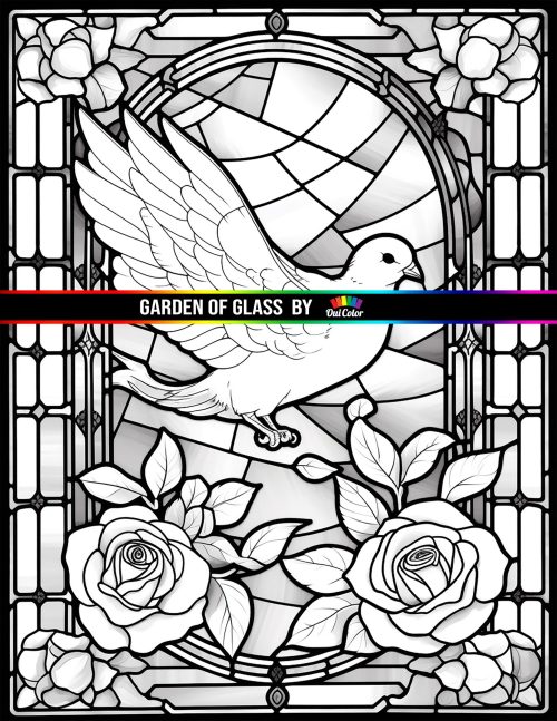 Garden of glass a whimsical coloring book of stained glass bird and flower mosaics pdf