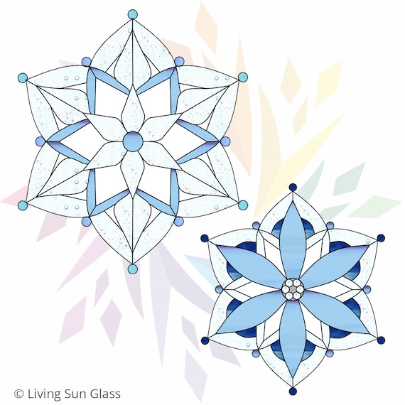 Snowflake stained glass pattern printable digital download pdf stained glass snowflake suncatches