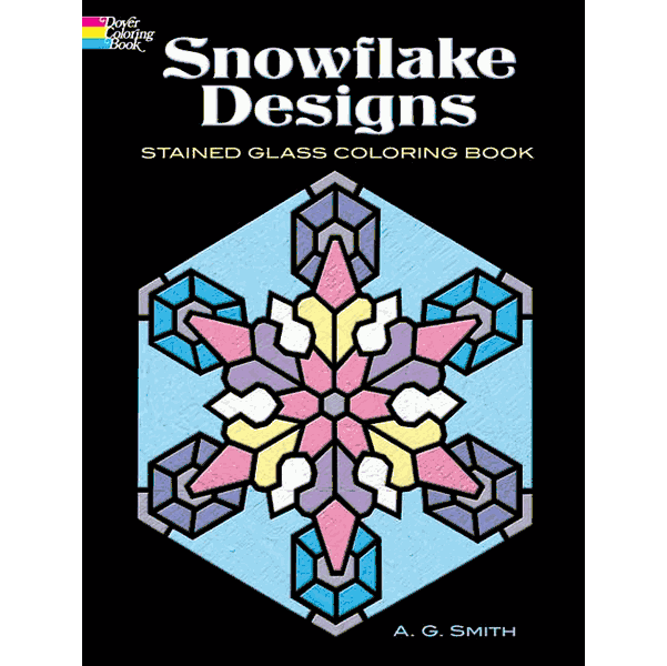Snowflake designs stained glass coloring book