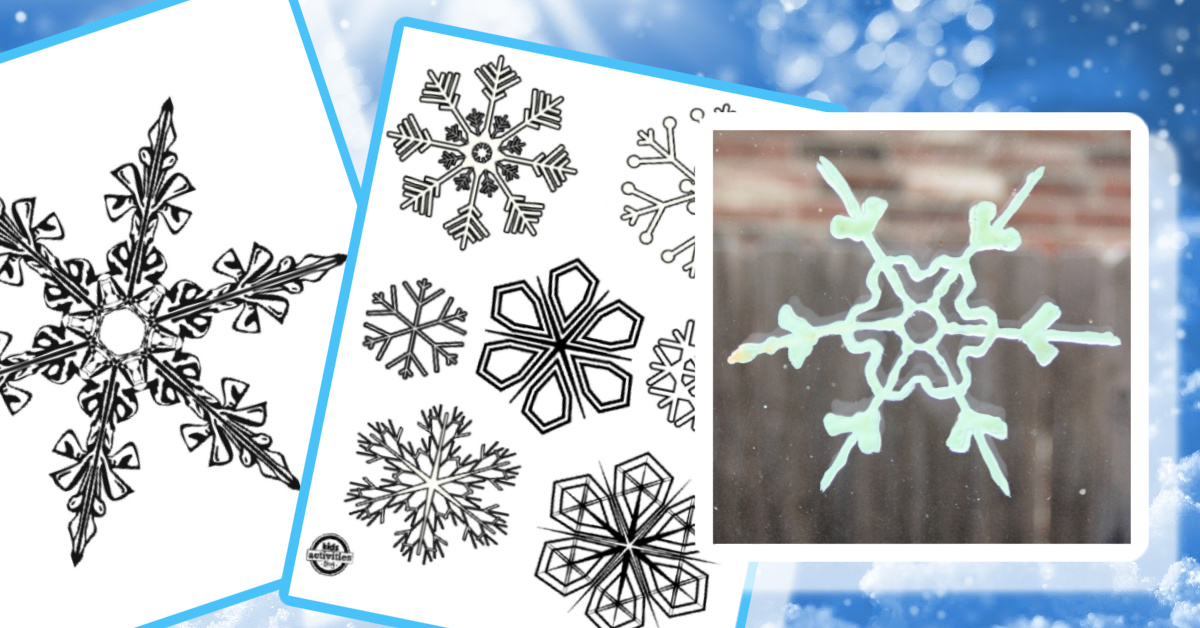 Use snowflake coloring pages to make glow