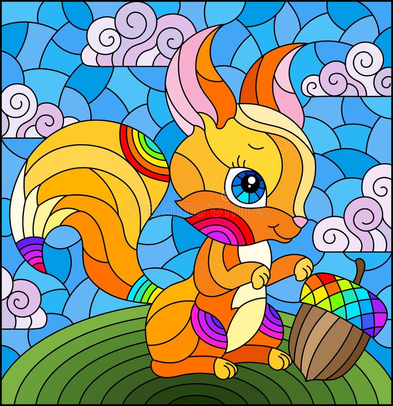 Mosaic red squirrel stock illustrations â mosaic red squirrel stock illustrations vectors clipart