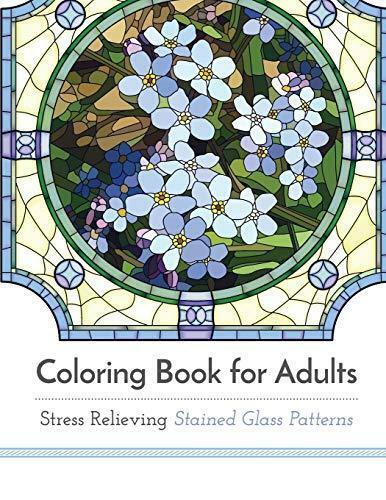 Coloring book for adults stress relieving stained glass by blue star coloring trade paperback for sale online