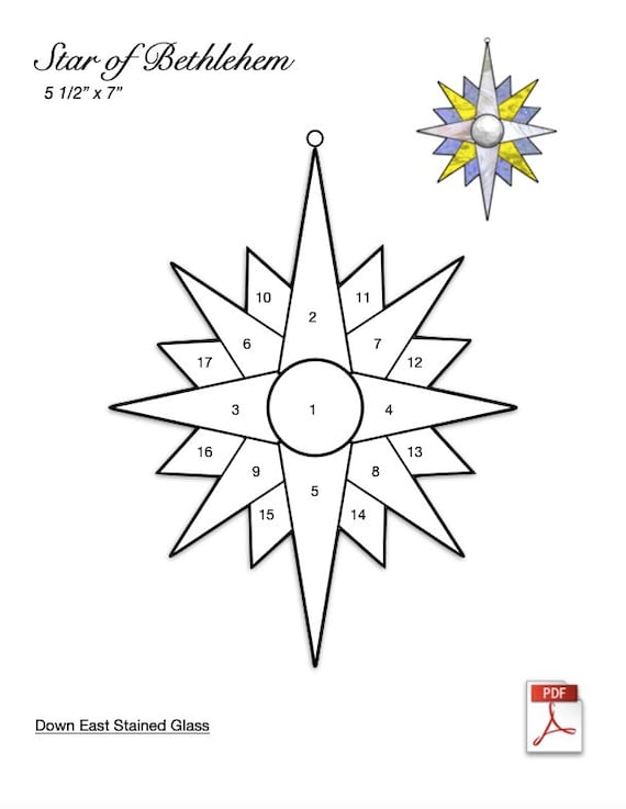 Star of bethlehem stained glass pattern pdf download now
