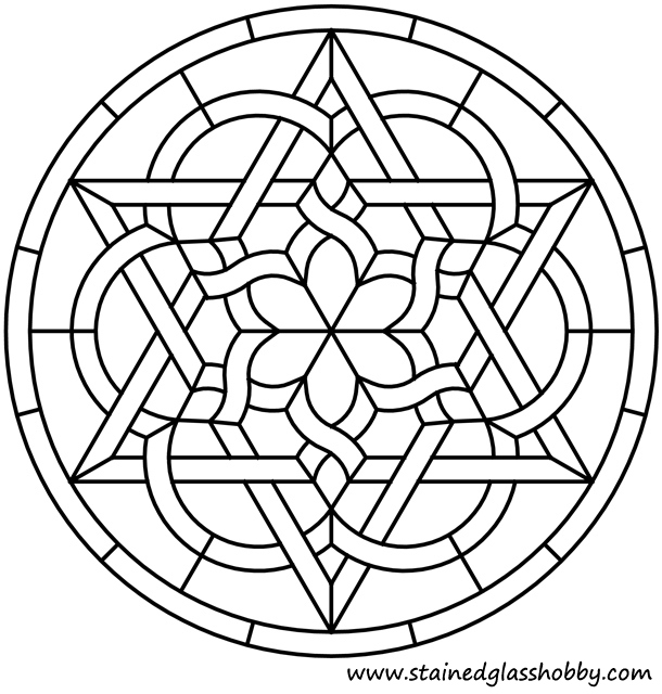 Star celtic knot round panel pattern