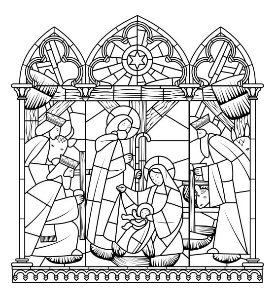 Stained glass star stock photos pictures royalty
