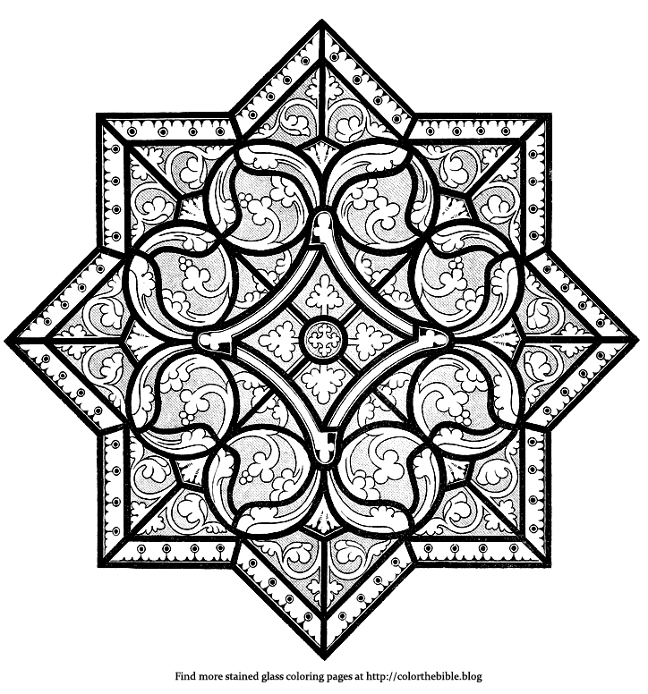 Color the bible color a stained glass star