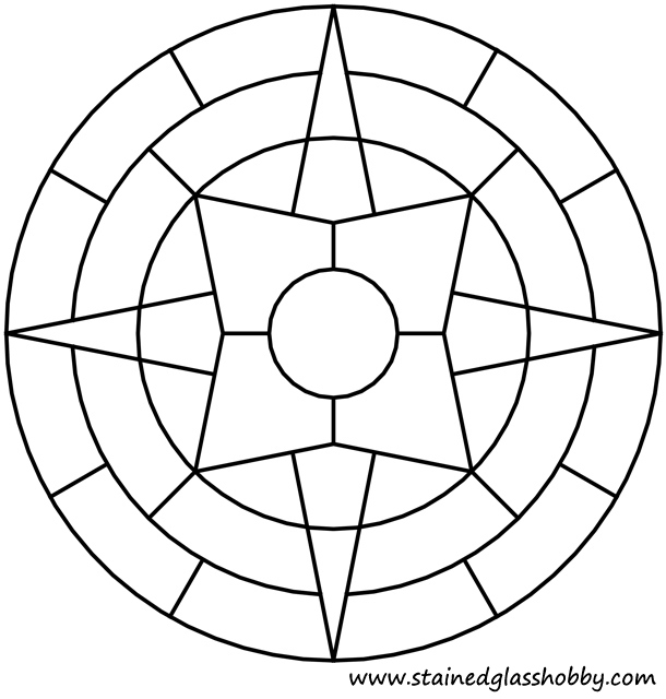 Star round stained glass design