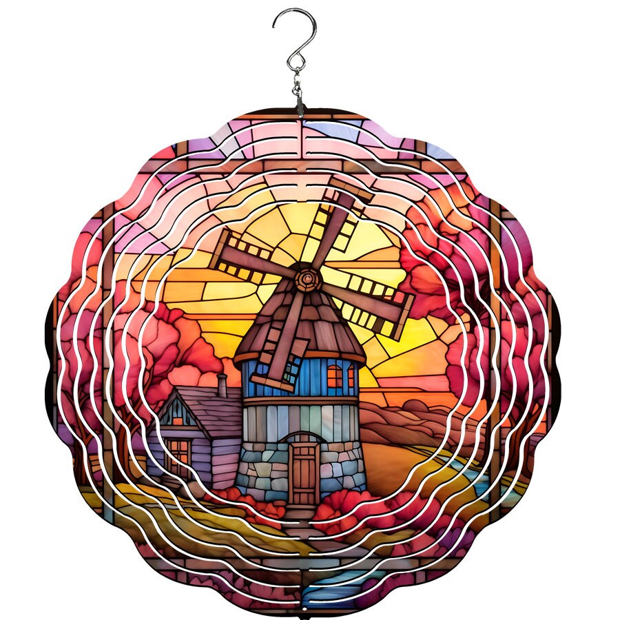 Windmill stain glass