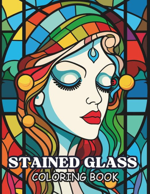 Stained glass coloring book easy window designs by zinzoi z press paperback barnes noble