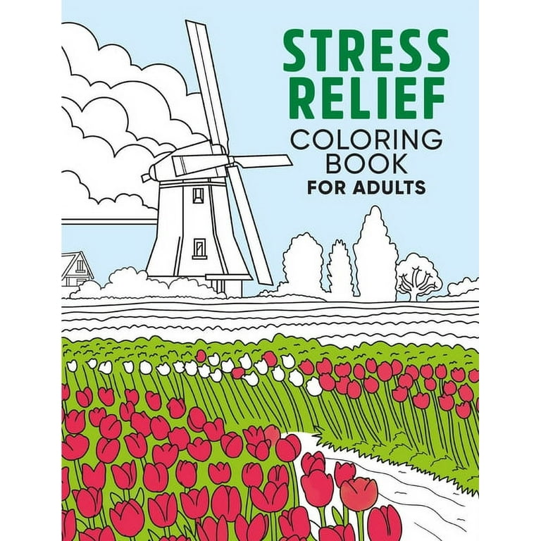 Stress relief coloring book for adults paperback