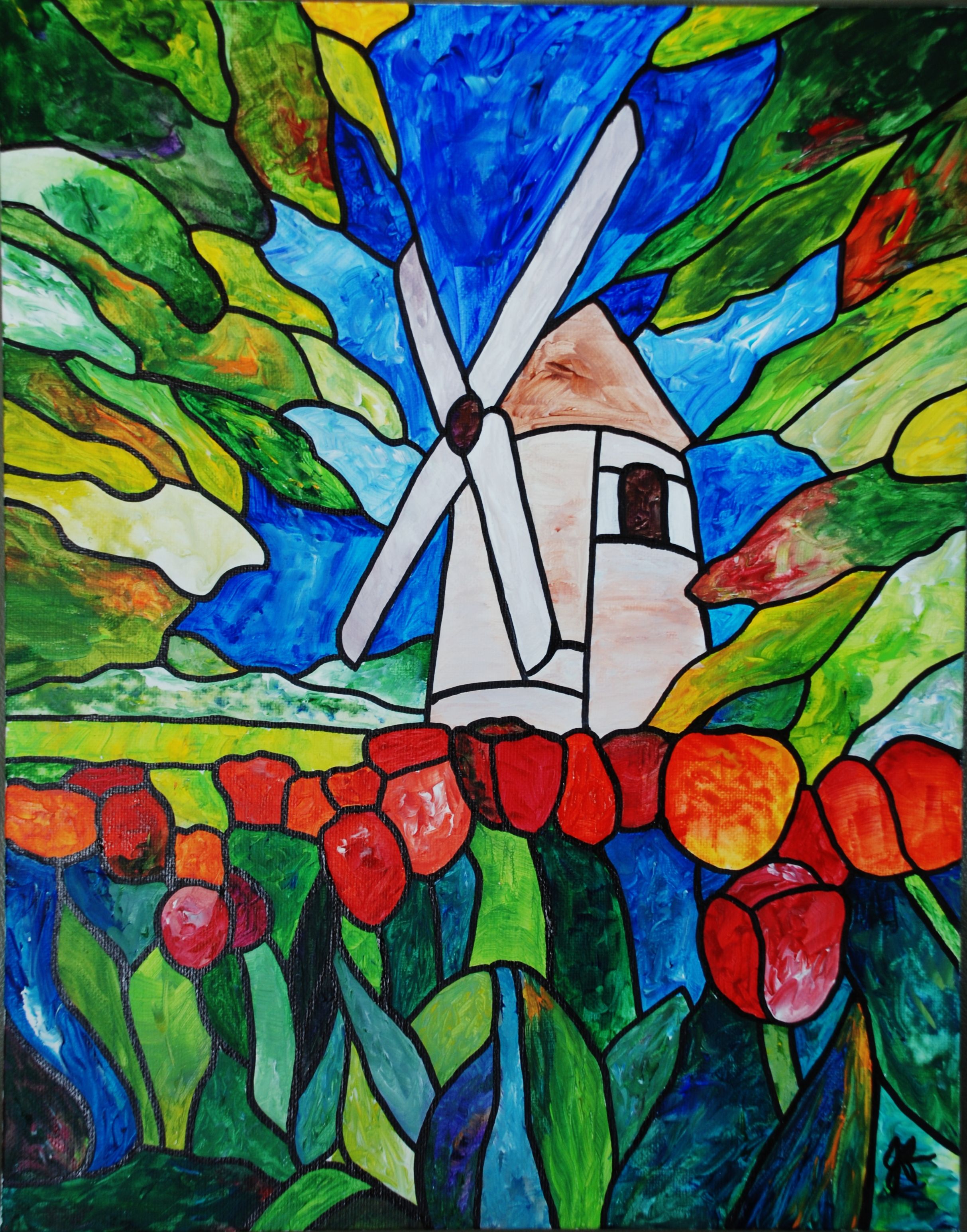 Stained glass windmill x acrylic matted framed stained glass flowers stained glass mosaic stained glass paint