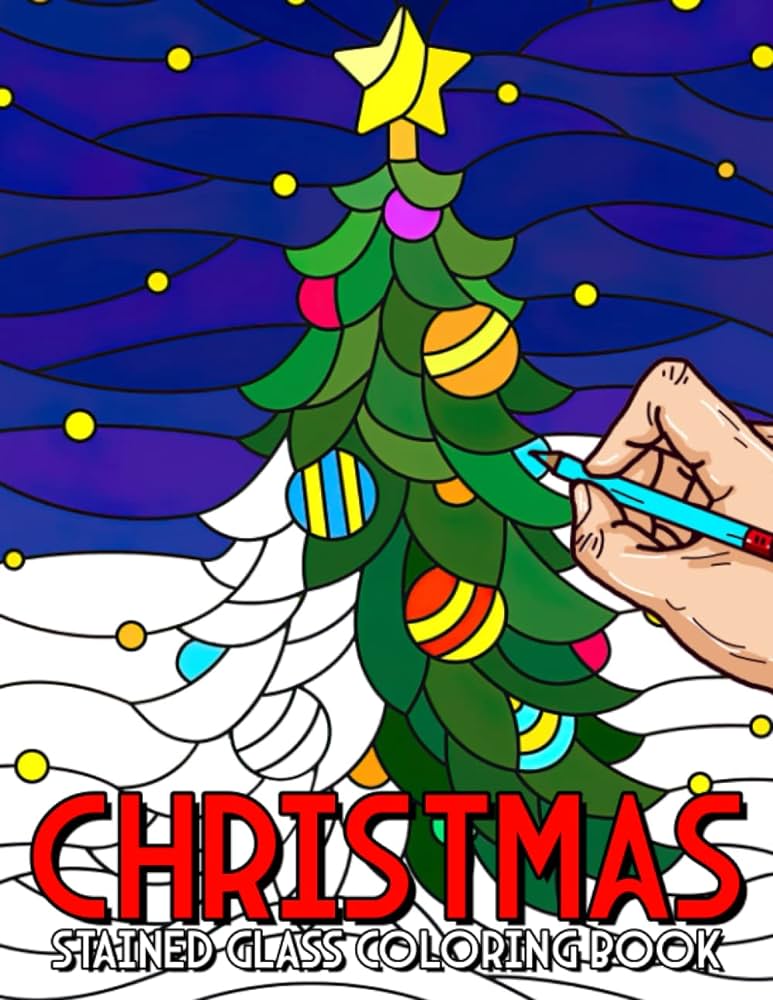 Christmas stained glass coloring book wonderful winter coloring pages with incredible illustrations for special occasions stress relief and relaxation