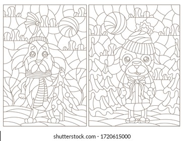 Stained glass coloring book vector art icons and graphics for free download