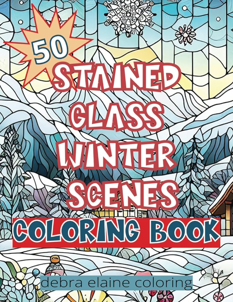 Stained glass winter scenes loring book this stained glass winter scene loring book is perfect for adding a touch of lor and beauty to your winter days loring debra elaine