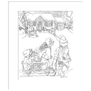 Pen and ink drawing retro