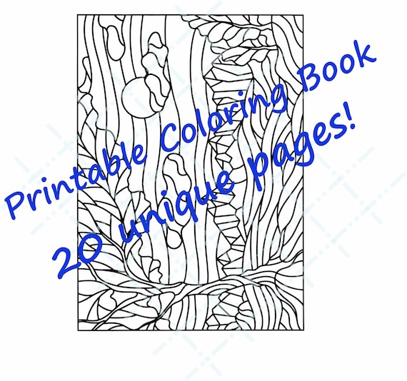 Printable coloring book coloring pages download unique coloring pages stained glass art book stained glass coloring book printable