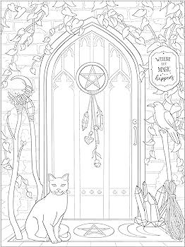Creative haven witchcraft coloring book spellbinding designs adult coloring books fantasy mazurkiewicz jessica books