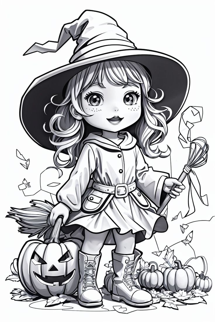 Cute little witch witch coloring pages coloring book art cute coloring pages