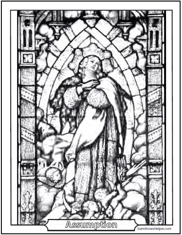 Stained glass coloring pages âï church window coloring printables