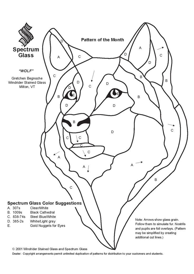 Wolf stained glass pattern sketch coloring page stained glass patterns stained glass quilt stained glass crafts