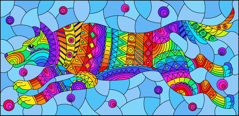 Wolf stained glass stock illustrations â wolf stained glass stock illustrations vectors clipart
