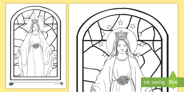 Mary stained glass senior louring page teacher made