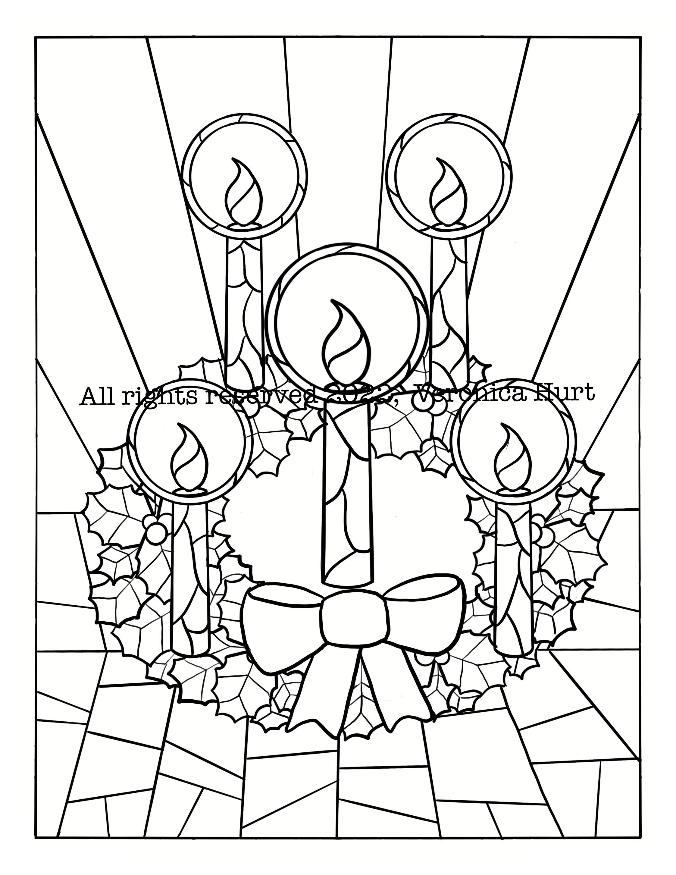 Stained glass advent wreath