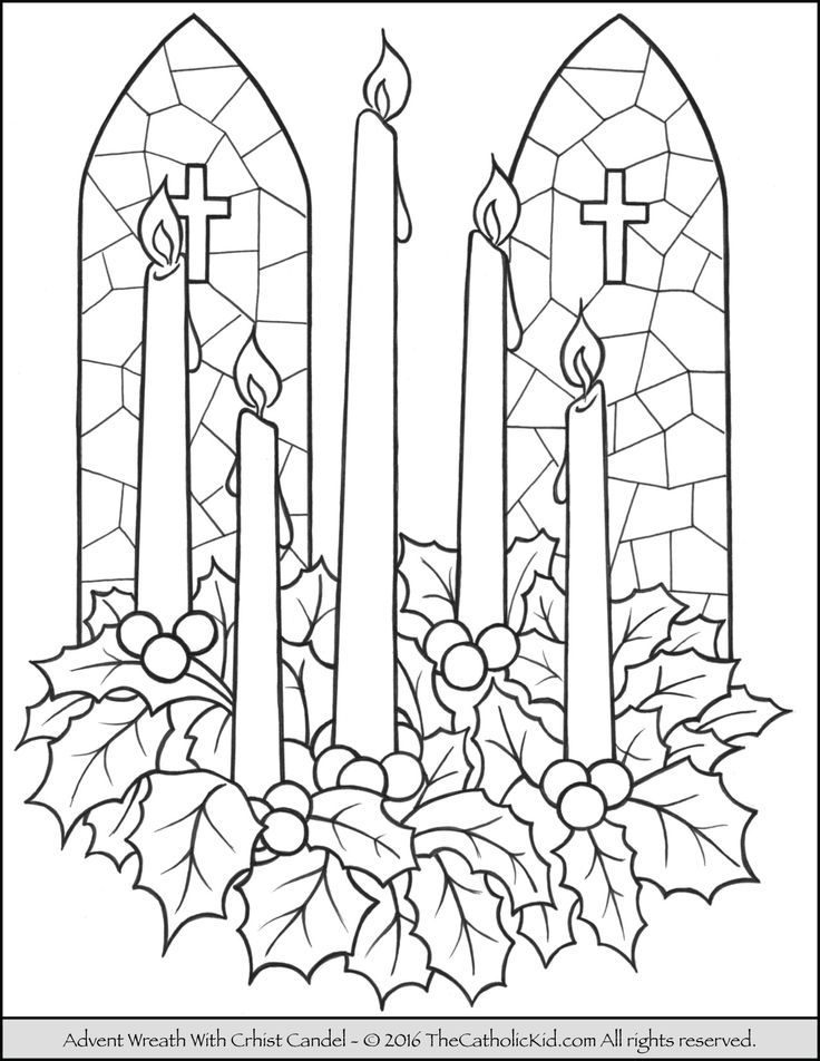 Advent wreath christ candle coloring page advent candle colors advent coloring catholic christmas coloring