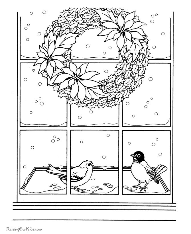 Christmas wreath coloring pages