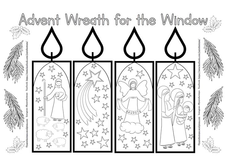 En hu sk new advent wreath for your window advent wreath advent coloring third sunday of advent
