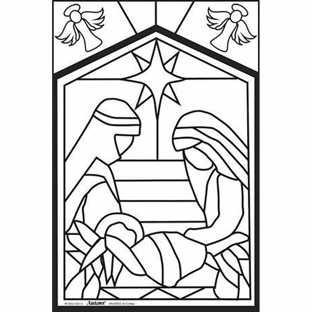 Nativity stained glass window louring poster â fa dumont church supplies