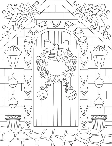 Adult christmas coloring pages images stock photos d objects vectors
