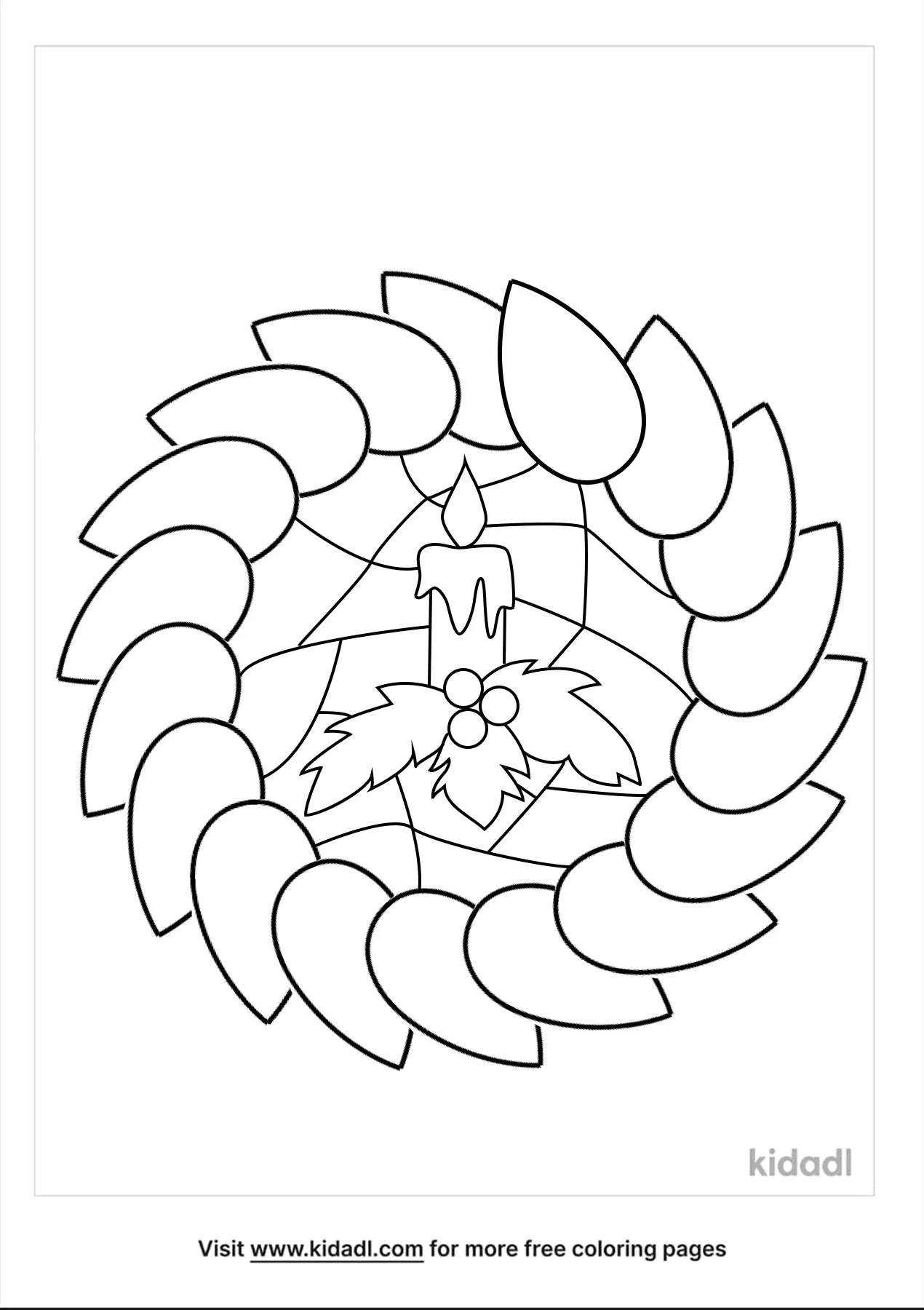 Free stained glass christmas wreath coloring page coloring page printables