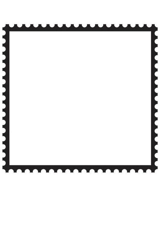 Coloring page square postage stamp