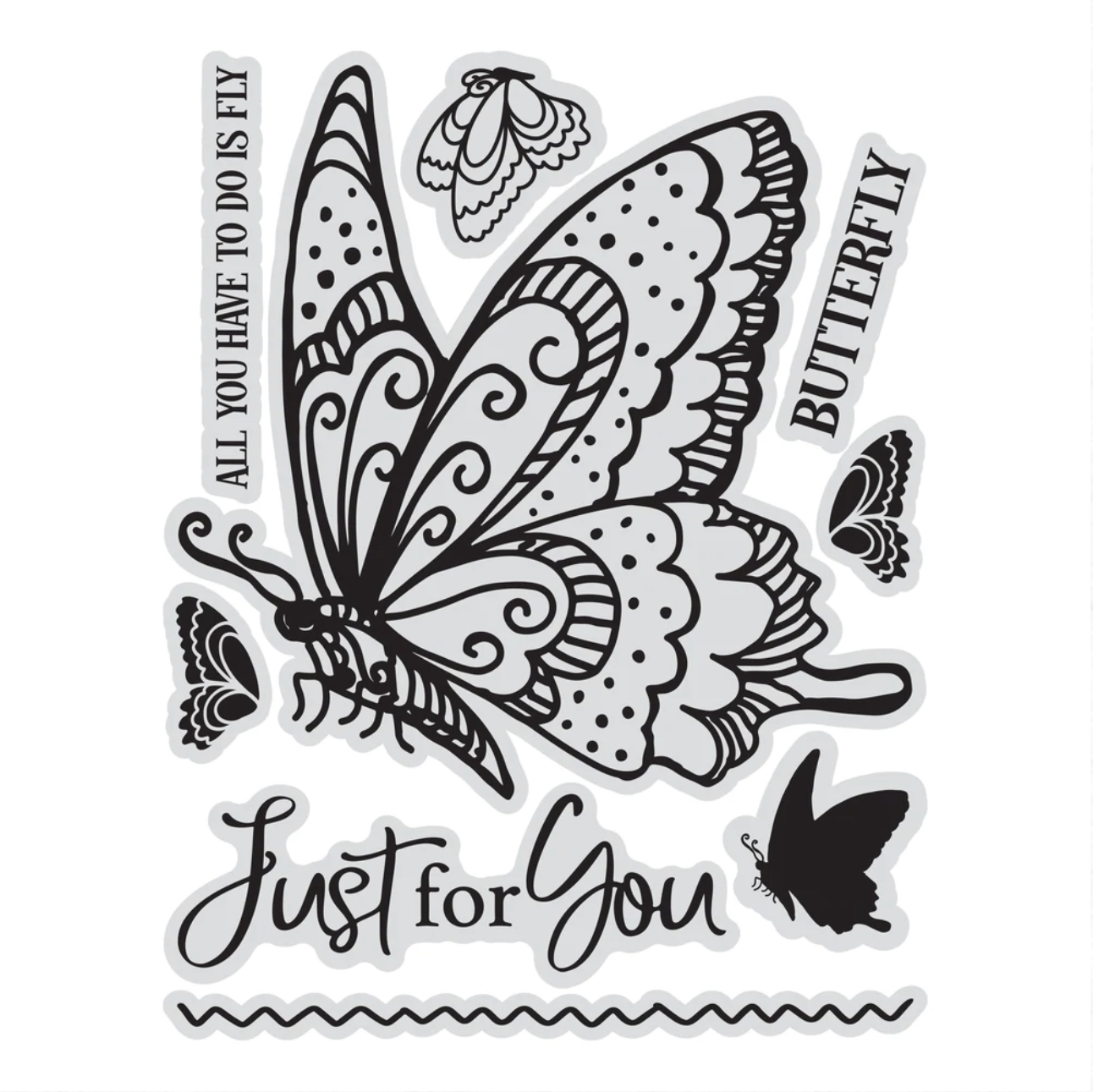 Buy the couture creations stamp colour outline stamps just for you butterfly online at scrap dragon all orders ships next business day free s delivery over