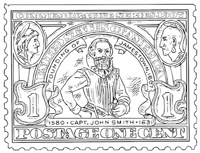 Virginia dare united states postage stamp drawing