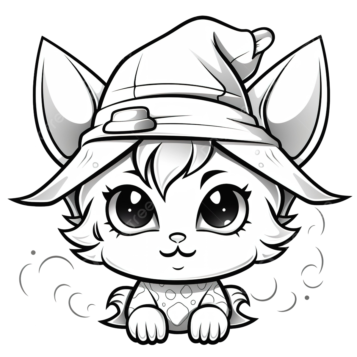 Witch cartoon outline png vector psd and clipart with transparent background for free download