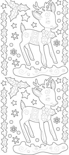 Holiday bambi outline sticker â paper crafting with stamp on it