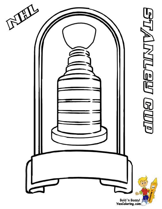 Coloring page of nhl hockey stanley cup trophy you n print out this hockey coloring