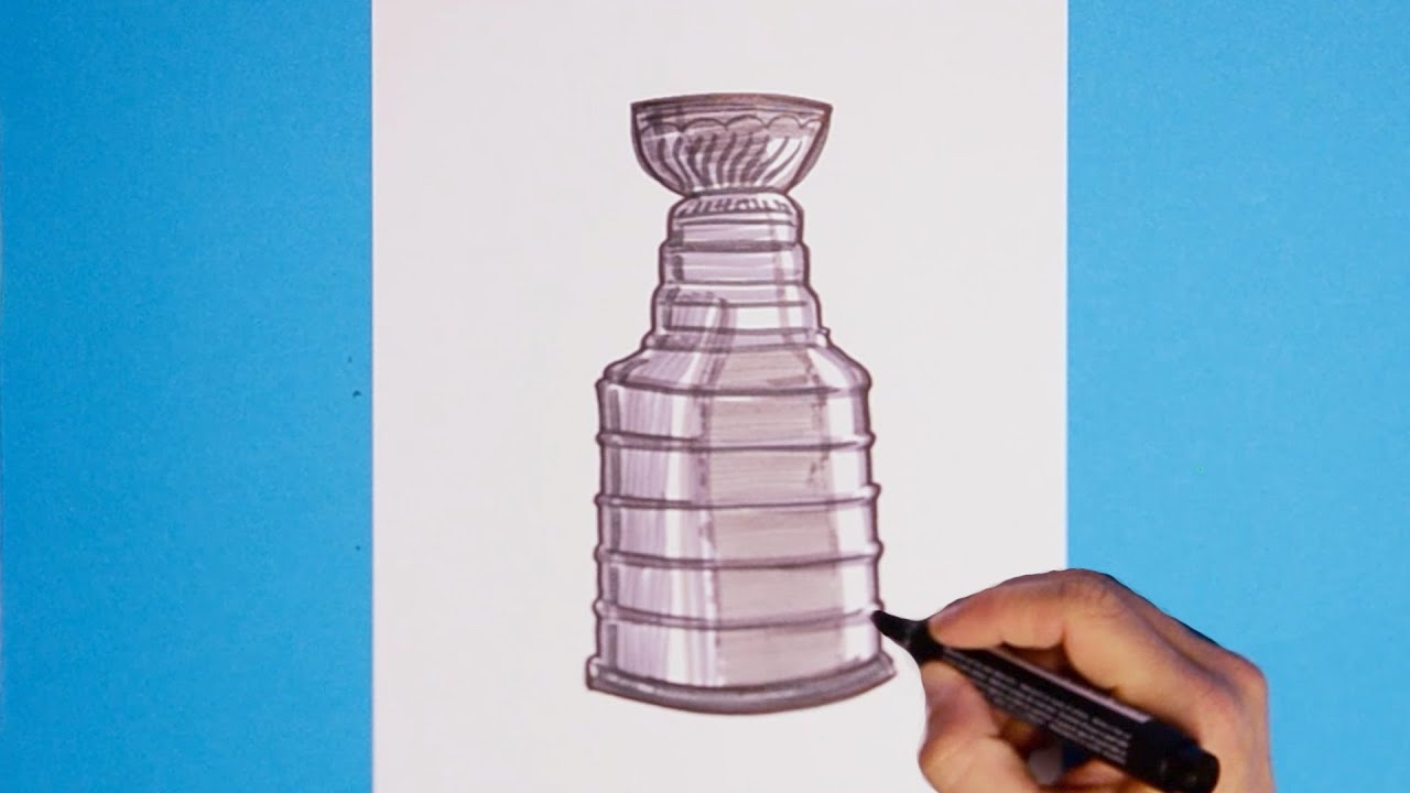 How to draw stanley cup nhl playoffs chapionship trophy